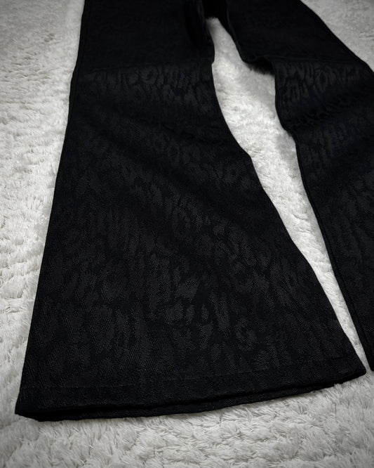 Tornado Mart Leopard Pattern Flared Dress Pants