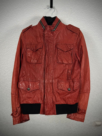291295=HOMME Crimson Le Fleur Hardware Leather Jacket
