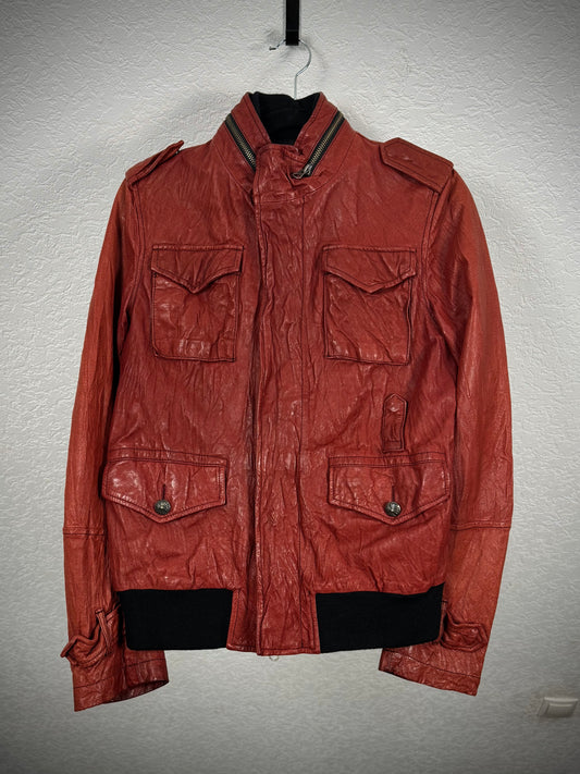 291295=HOMME Crimson Le Fleur Hardware Leather Jacket
