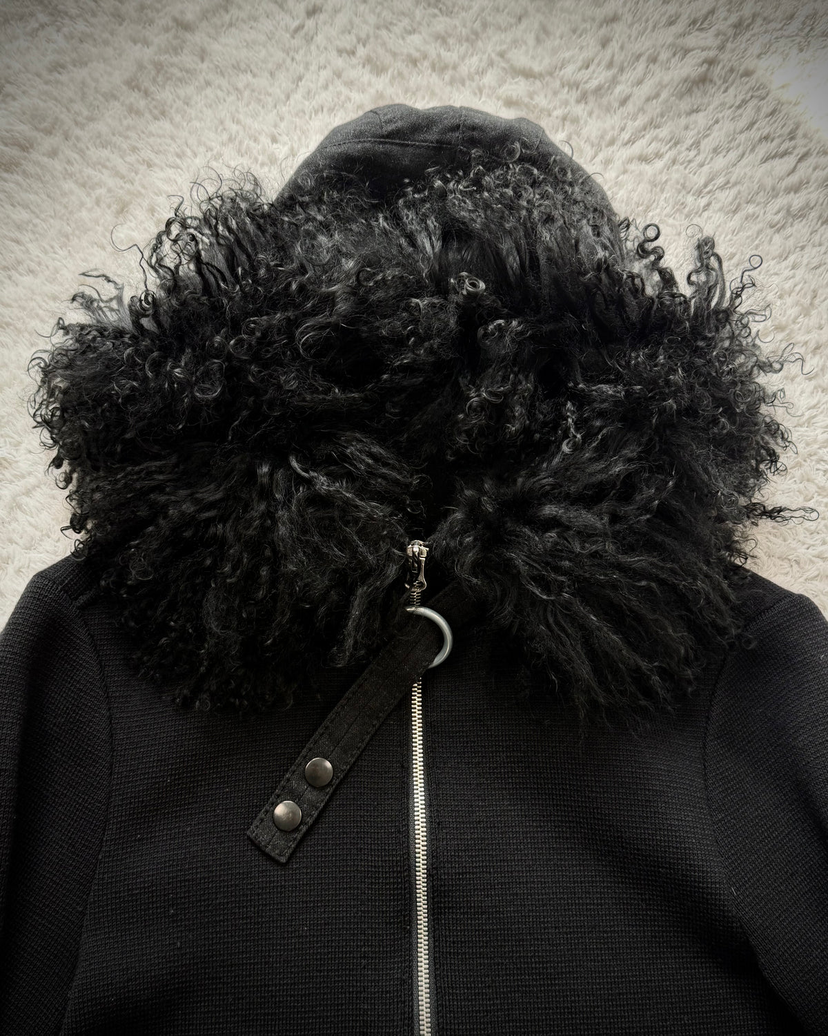 One Gravity Lamb Fur Zip Up Hoodie