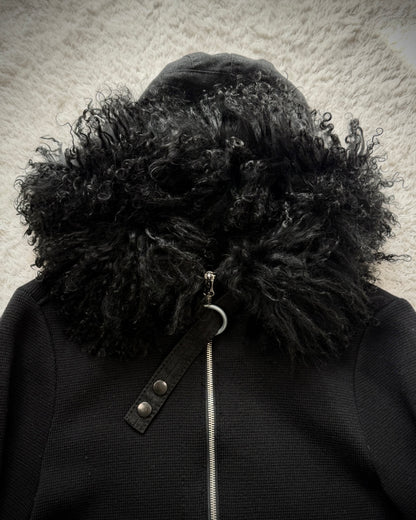 One Gravity Lamb Fur Zip Up Hoodie