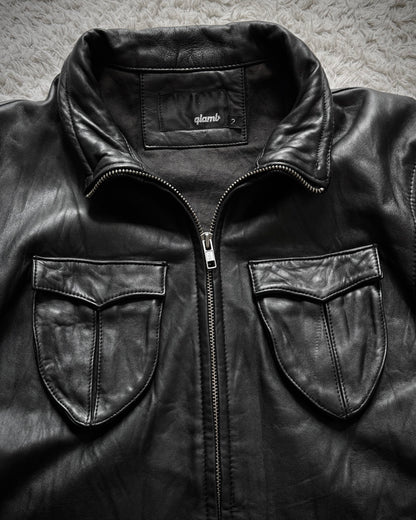 Glamb 3D Pocket Belted Leather Jacket