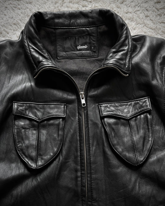 Glamb 3D Pocket Belted Leather Jacket