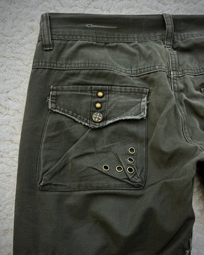 Midas Military Studded Laced Flared Cargo Pants