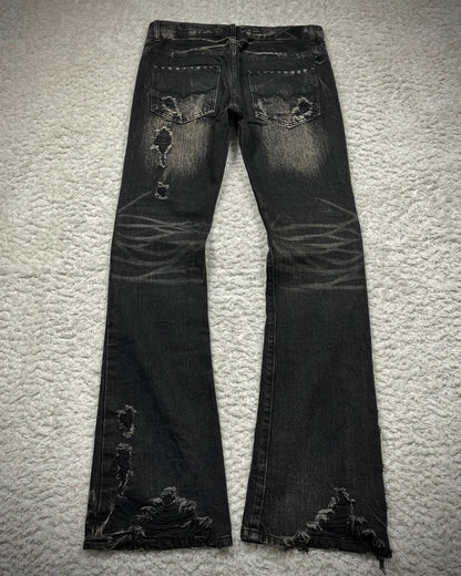 Fuga Skull Embossed Whisker Washed Bootcut Jeans