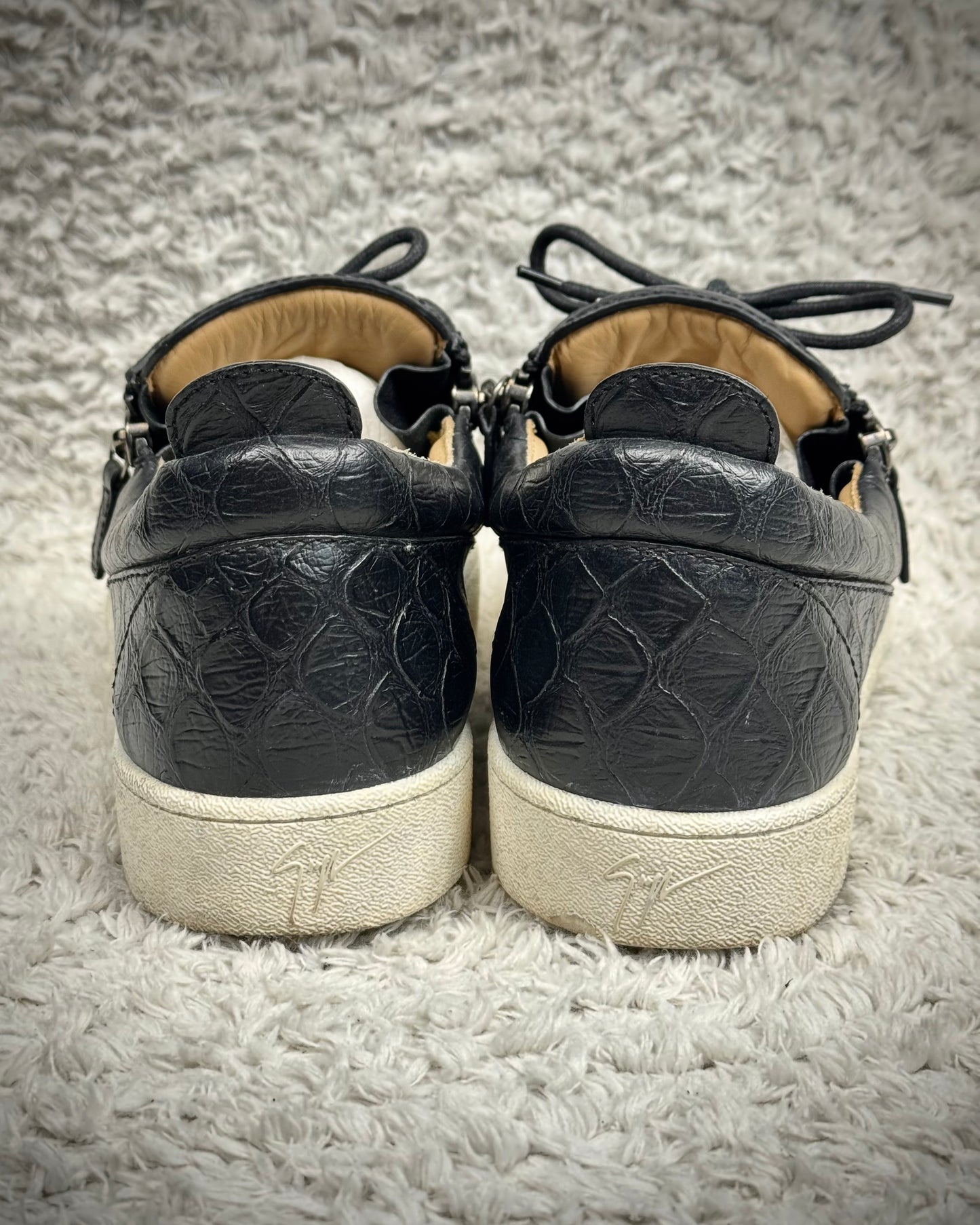 Giuseppe Zanotti Zippered Python Leather Sneakers