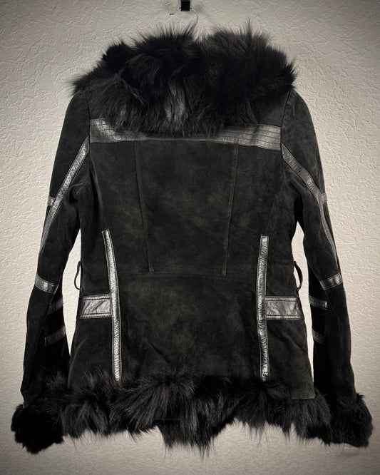 Habosina Fur Extended Leather Jacket