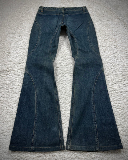 Tornado Mart Mud Washed Dynamic Cut Flared Lace-Up Jeans