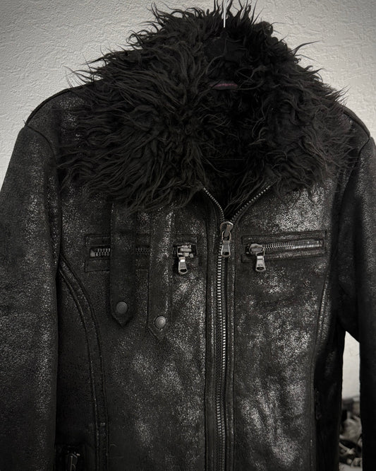 Custom Culture Luster Textured Full Fur Jacket