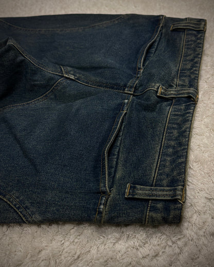 Tornado Mart Mud Washed Dynamic Cut Flared Lace-Up Jeans