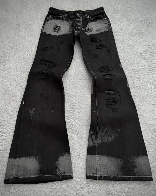 Tornado Mart Contrast Washed Flared Jeans