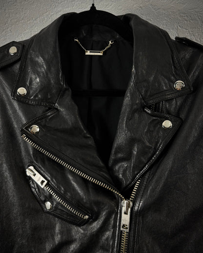 D&J Collection Leather Biker Jacket