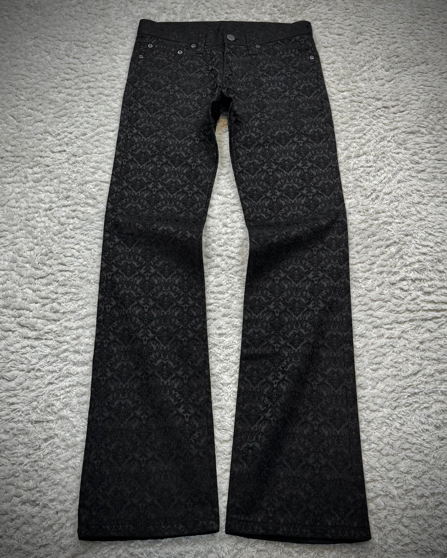 Black Varia Antique Woven Bootcut Dress Pants