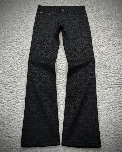 Black Varia Antique Woven Bootcut Dress Pants