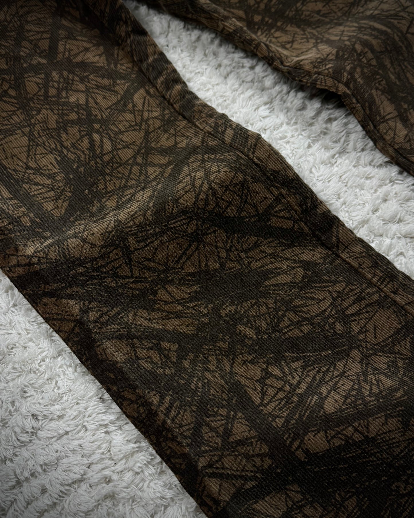 Tornado Mart Wood Textured Flared Pants