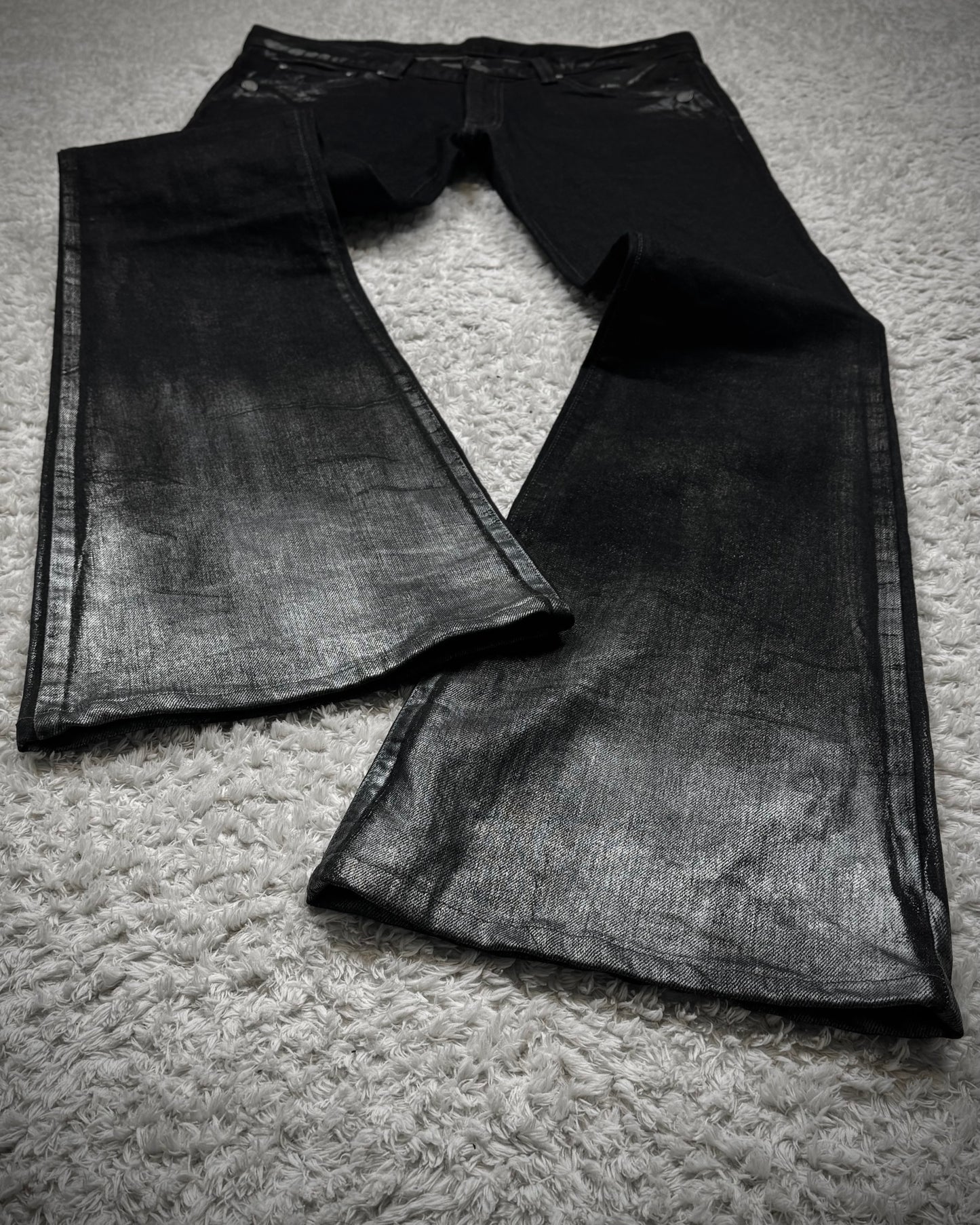 Tornado Mart Silver Faded Flared Jeans