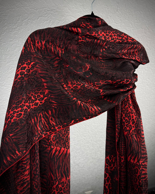 Crimson Wildcat Pattern Stole