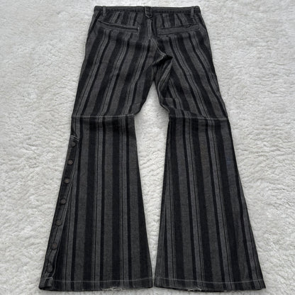 Tornado Mart Pinstripe Button-Up Flared Jeans