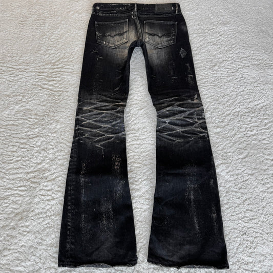 Fuga Pierced Silver Wax Bootcut Jeans