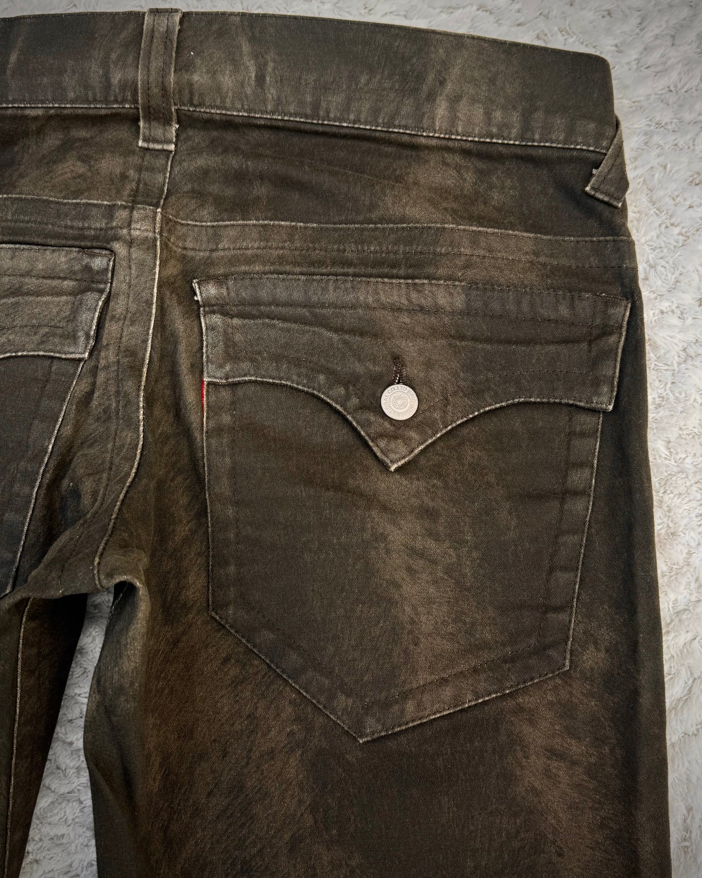 Tornado Mart Wood Textured Spiral Bootcut Pants