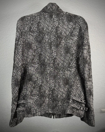 Tornado Mart Crocodile Woven Double Zip Jacket
