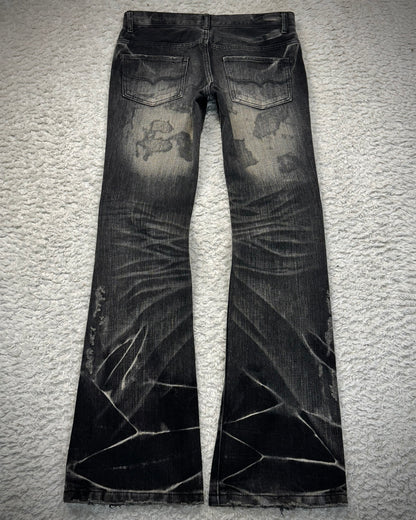 Fuga Charcoal Washed Flared Jeans