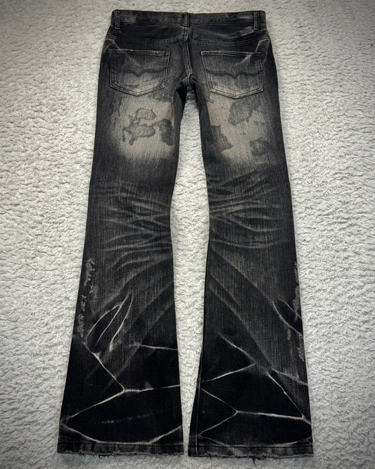 Fuga Charcoal Washed Flared Jeans