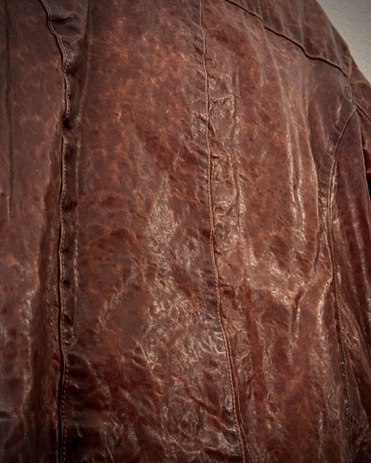 Pureté Rust Quilted Leather Jacket