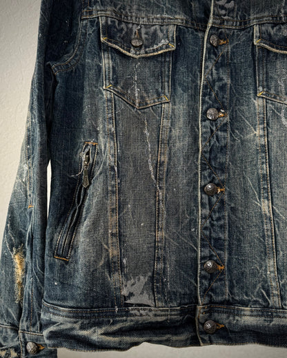 Midas Silver Splatter Distressed Denim Jacket