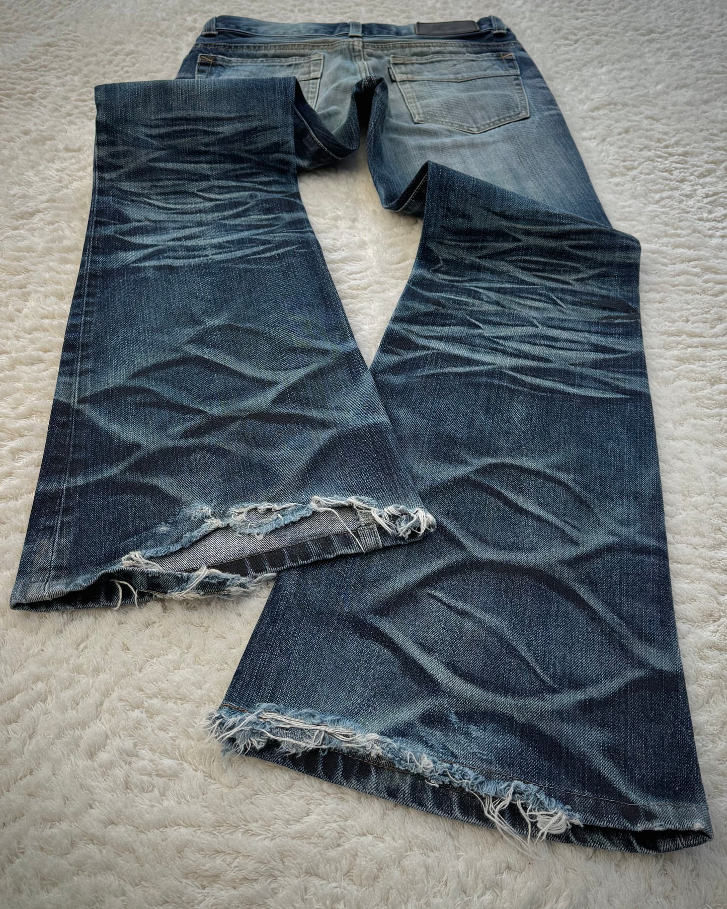 Tornado Mart Heavy Whisker Washed Flared Jeans