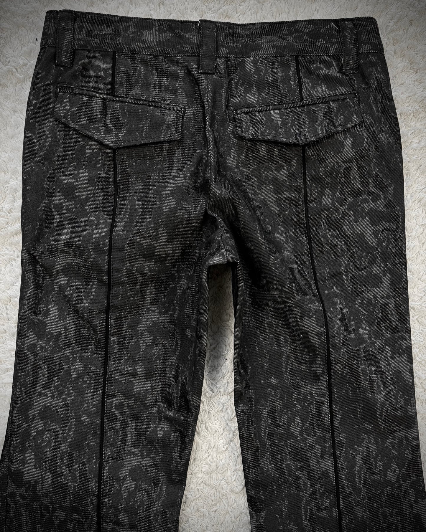 Tornado Mart Shadow Pattern Bell Bottom Flared Pants