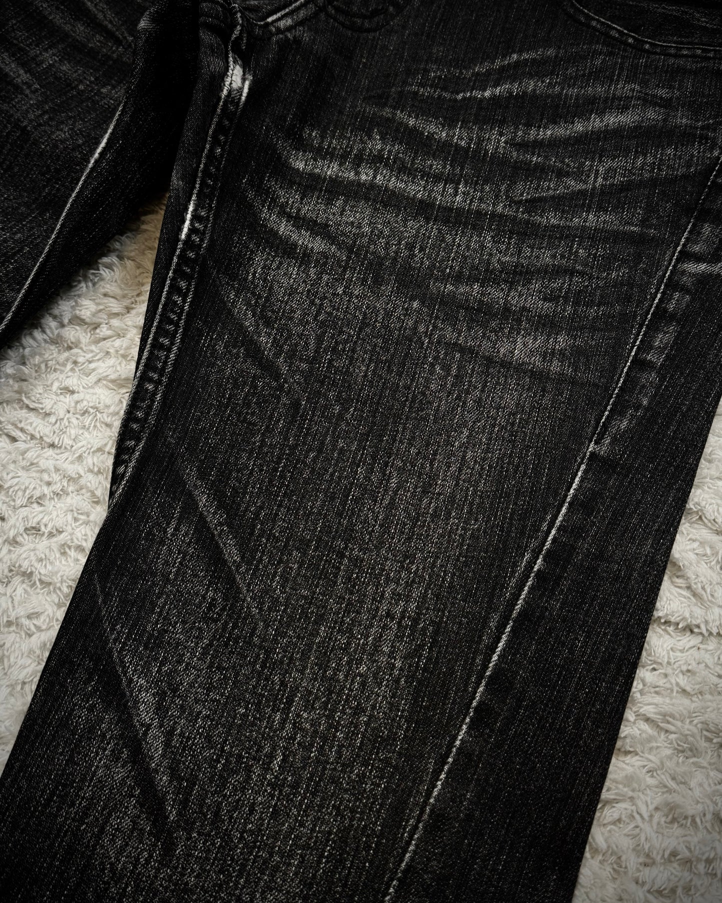 Tornado Mart Clawmarks Washed Spiral Flared Jeans
