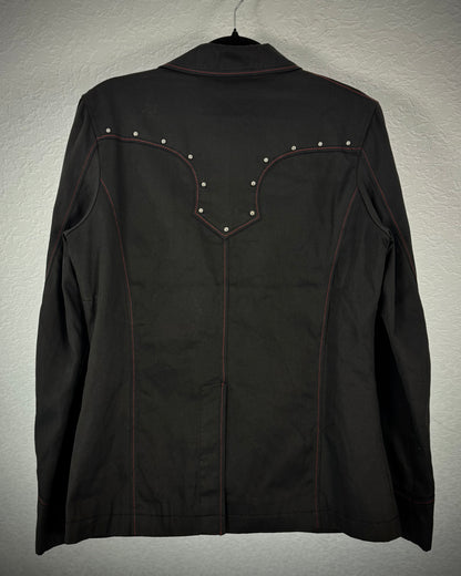 In The Attic Red Thread Studded Blazer