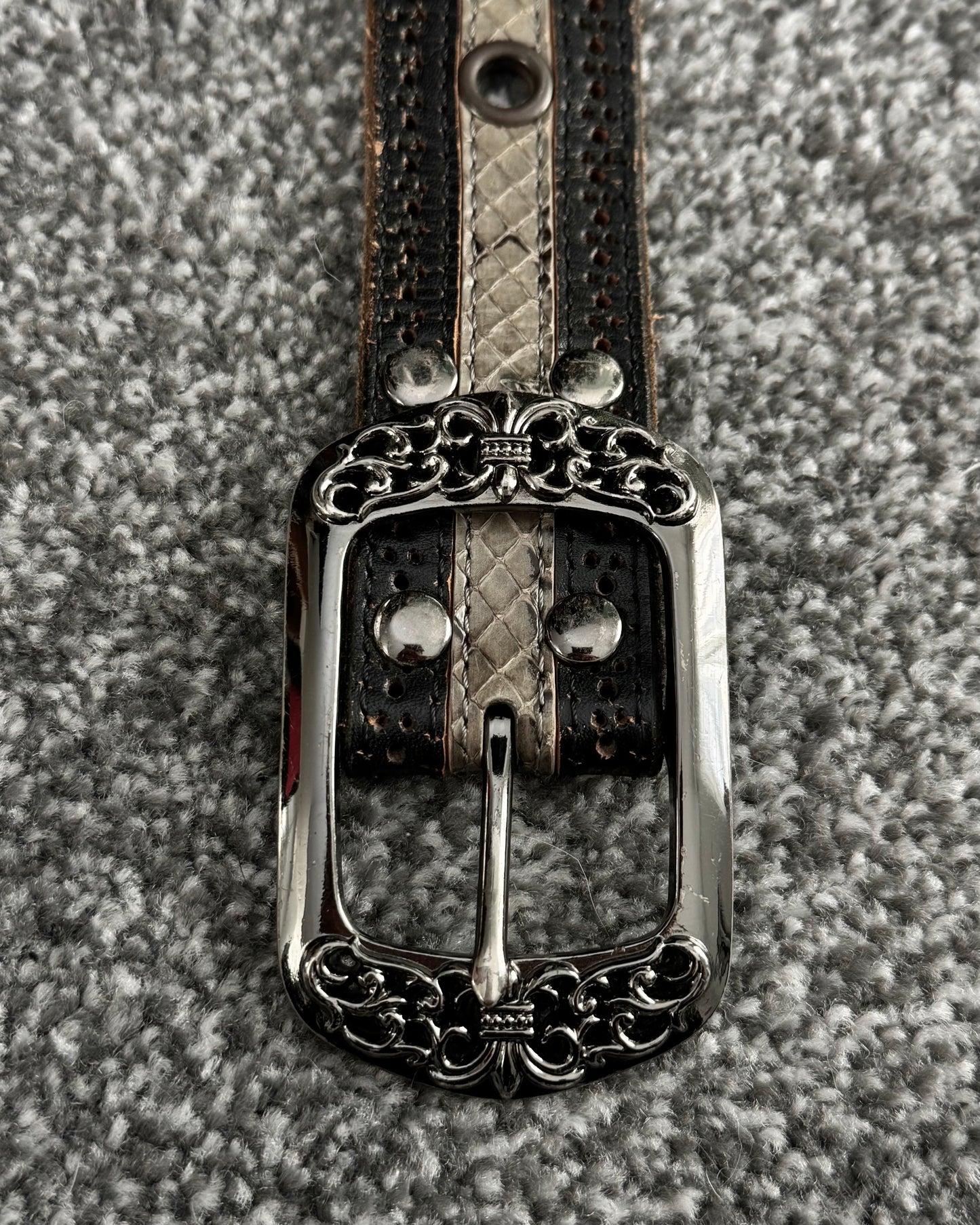 Tornado Mart Python Detailed Vintage Belt
