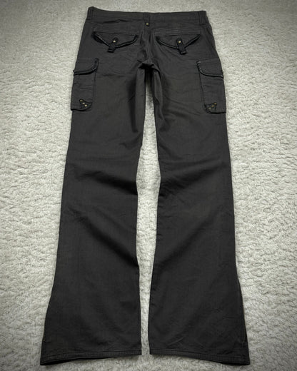 Semantic Design Studded Leather Detailed Flared Cargo Pants