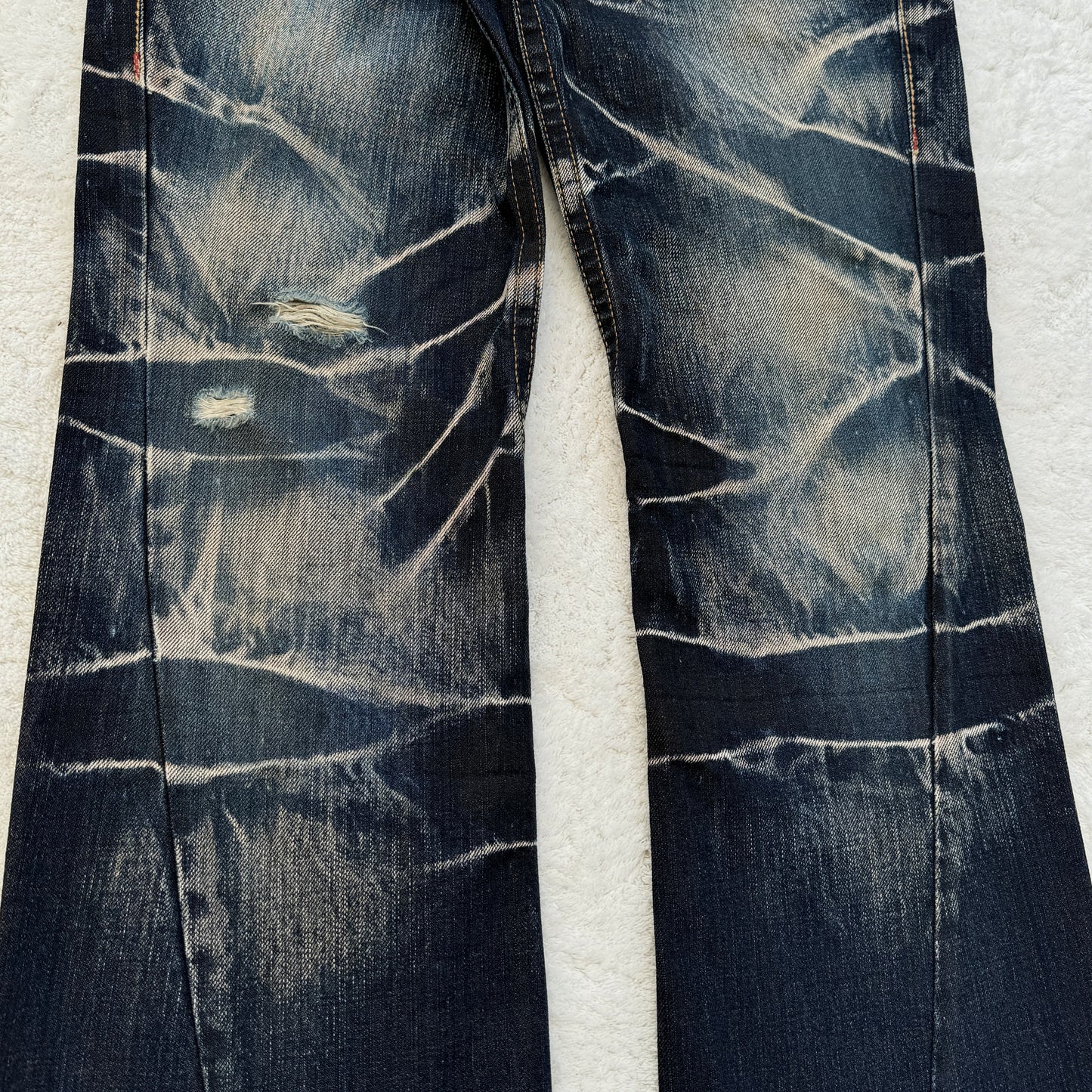 Tornado Mart Washed Spiral Flared Jeans