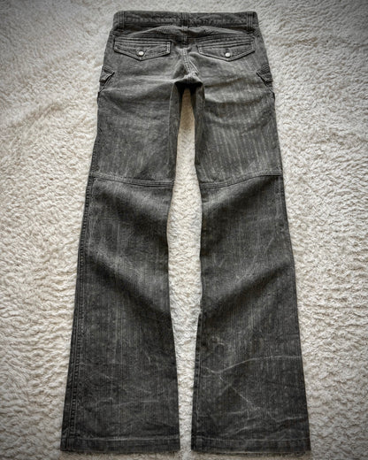 Tornado Mart Multi-Pocket Pin Striped Bootcut Pants