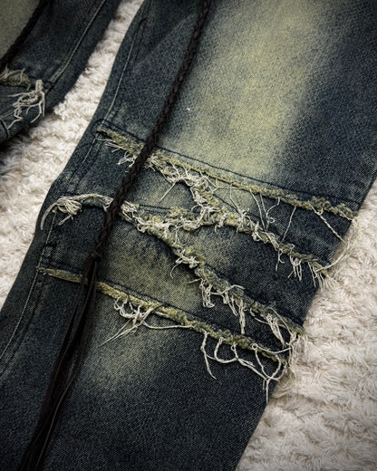 The Space Between Us Mud Washed Lace Up Jeans