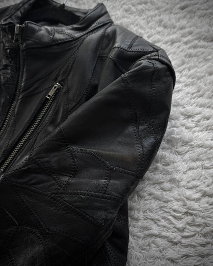 Rattle Trap Scar Stitched Leather Patchwork Jacket