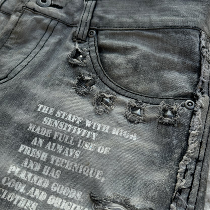 In The Attic Studded Punk Patches Flared Jeans