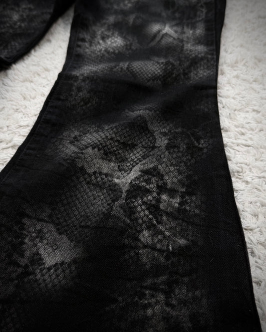 Tornado Mart Python Shadow Flared Jeans