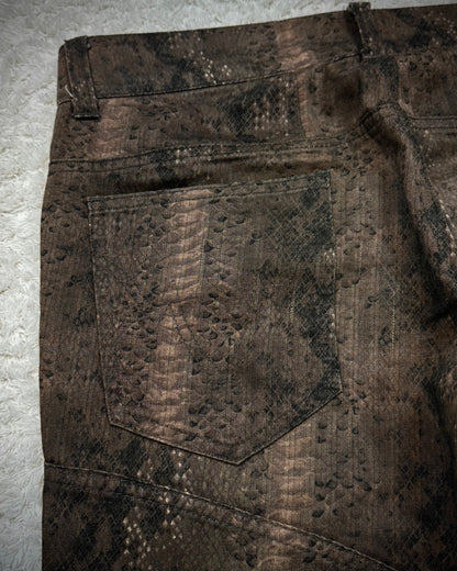 Tornado Mart Python Lace Up Flared Pants