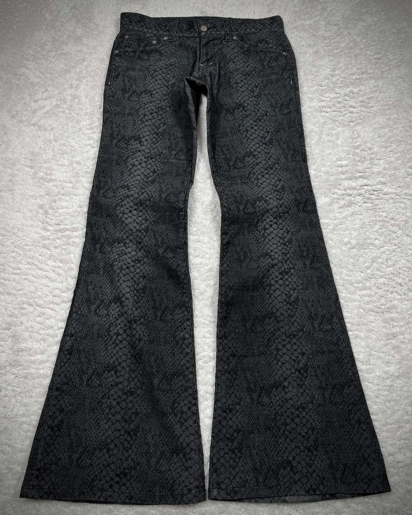 Tornado Mart Shadow Python Pattern Flared Pants