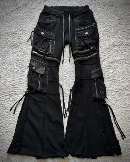 14th Addiction Python Detailed Flared Cargo Sweatpants