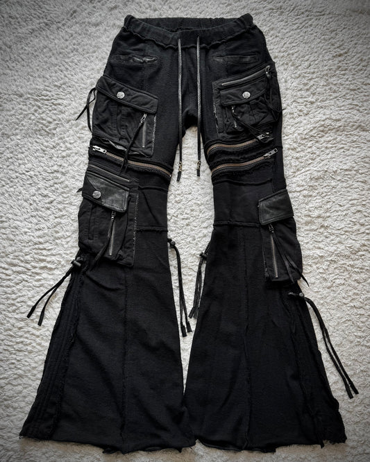 14th Addiction Python Detailed Flared Cargo Sweatpants