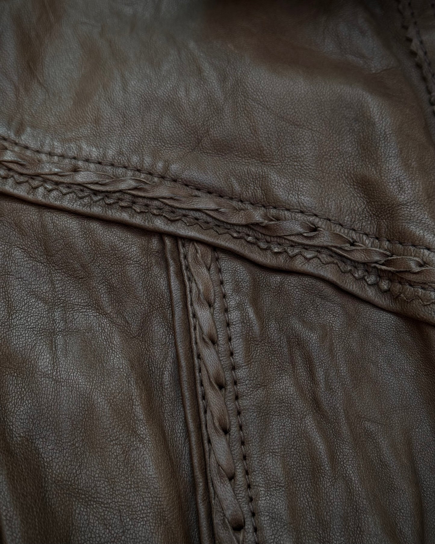 5351 Pour Les Hommes Scar Stitched Sheepskin Leather Jacket