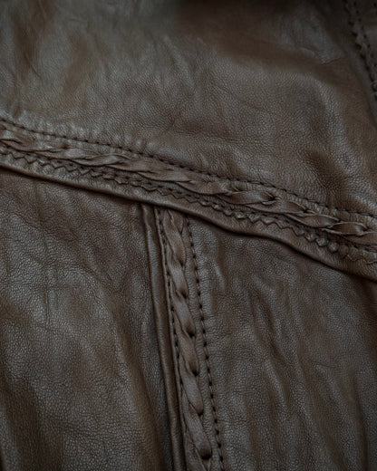5351 Pour Les Hommes Scar Stitched Sheepskin Leather Jacket
