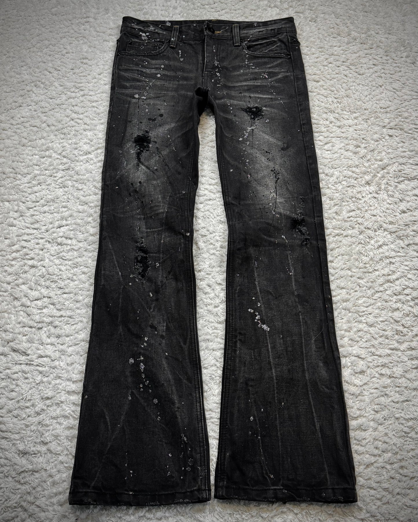 Laugst Studded Silver Splatter Bootcut Jeans