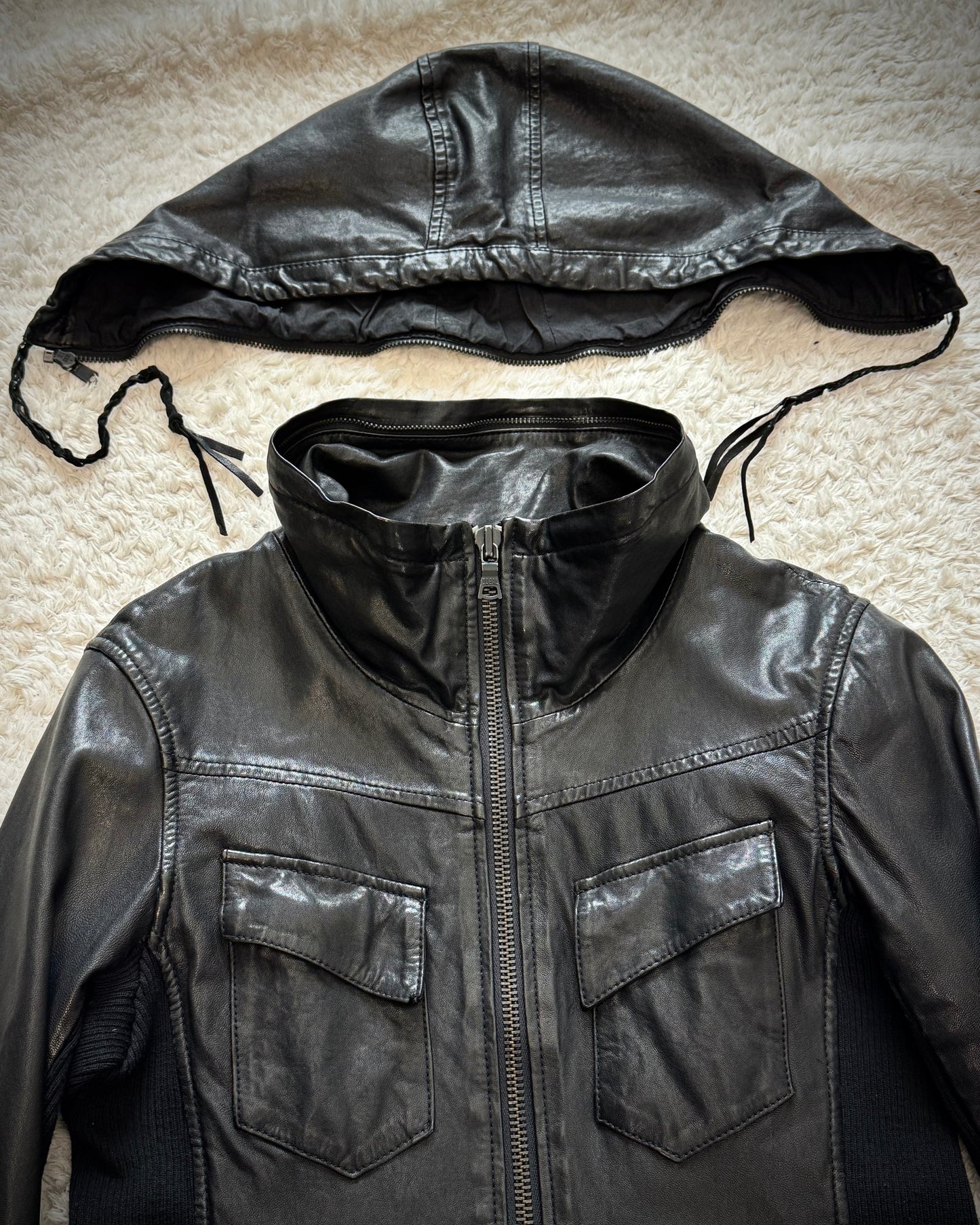 Buffalo Bobs Ninja Hooded Leather Jacket