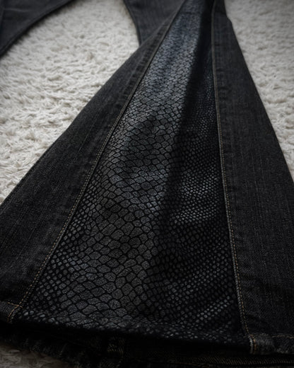 Morgan Homme Python Shimmer Flared Jeans
